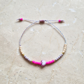 Armbandje lilac hartje