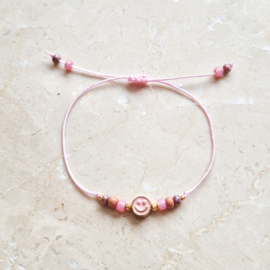 Armbandje smiley | roze