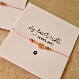 Kaartje voor juf & armbandje naar keuze