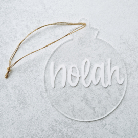 Kerstbal hanger met naam