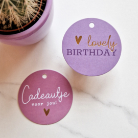 Rond labeltje | Lovely birthday | Lila