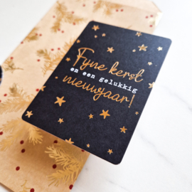Kaartje | Fijne kerst | Zwart & goud