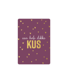 Kaartje | Een hele dikke kus | Paars