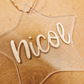 Kerstster hanger met naam