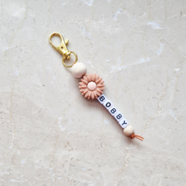 Sleutelhanger | Bloem bruin