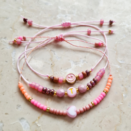 Armbandje smiley | roze