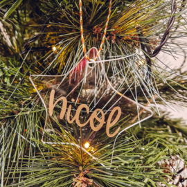 Kerstster hanger met naam
