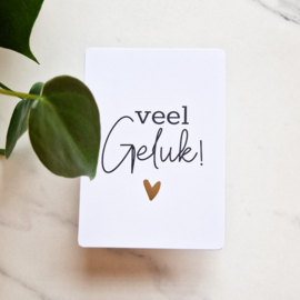 Kaartje | Veel geluk! | Wit