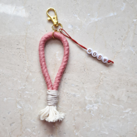 Sleutelhanger | Macramé oudroze