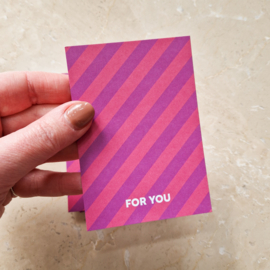 Minikaartje paars strepen | For you