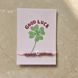 Minikaartje good luck & armbandje naar keuze
