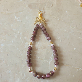 Paars strik | telefoonkoord