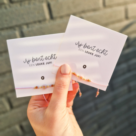 Kaartje voor juf & armbandje naar keuze