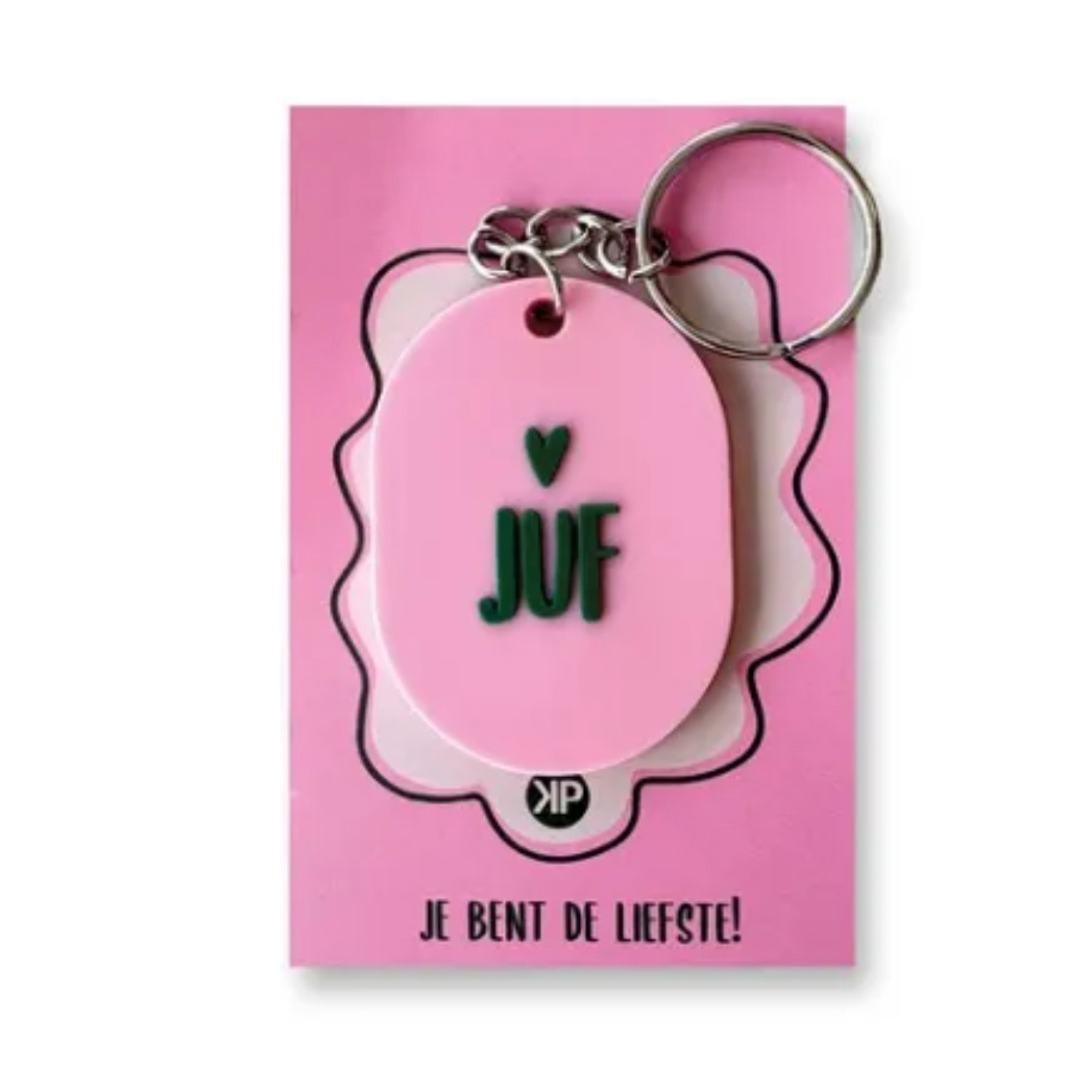 Sleutelhanger ovaal | Juf