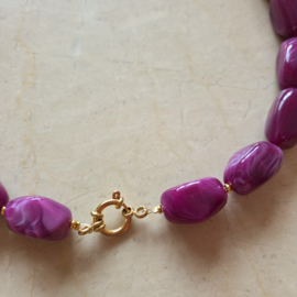 Ketting - paars gemêleerd