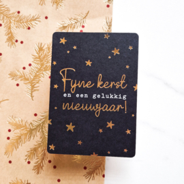 Kaartje | Fijne kerst | Zwart & goud