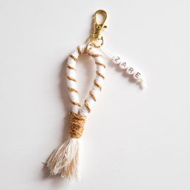 Sleutelhanger - MACRAMÉ WHITE COPPER