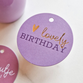 Rond labeltje | Lovely birthday | Lila