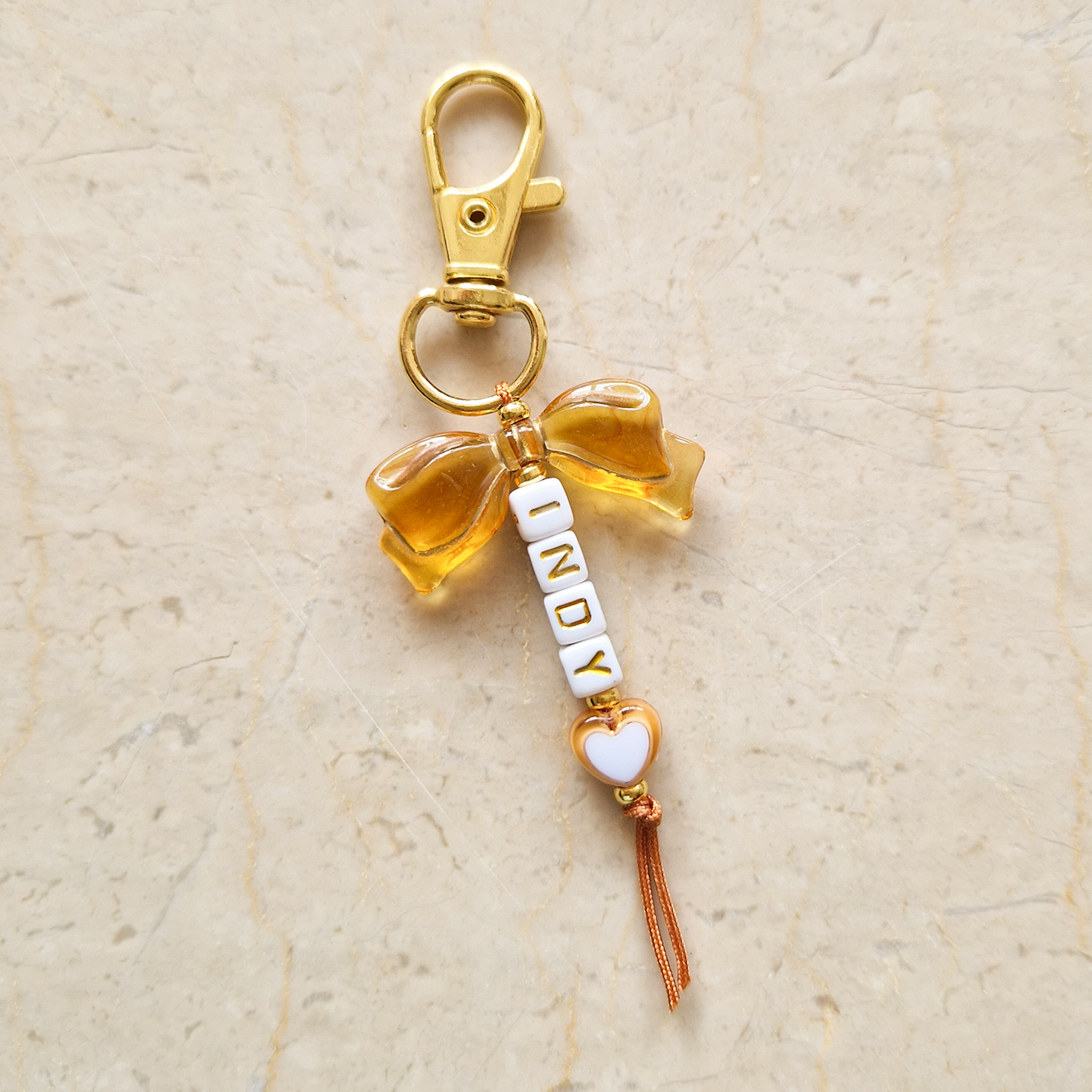 Sleutelhanger | Strik bruin