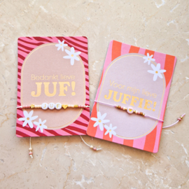 Minikaartje voor mijn lieve juffie & armbandje naar keuze
