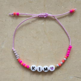 Naamarmbandje | Multi neon