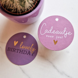 Rond labeltje | Cadeautje | Roze
