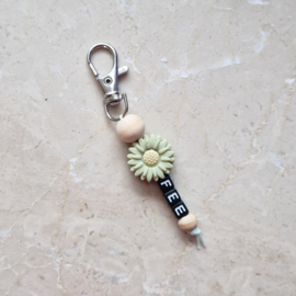 Sleutelhanger | Bloem groen