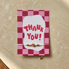 Minikaartje 'thank you' & armbandje naar keuze