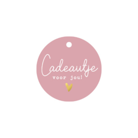 Rond labeltje | Cadeautje | Roze