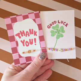 Minikaartje good luck & armbandje naar keuze