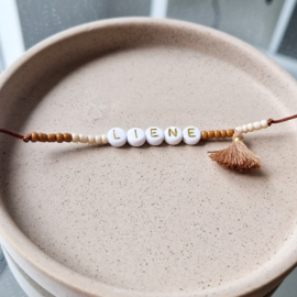 Naamarmbandje | Brown nude