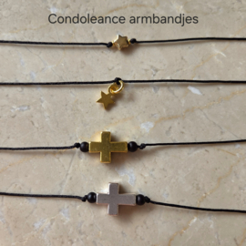 Minikaartje gecondoleerd & armbandje naar keuze