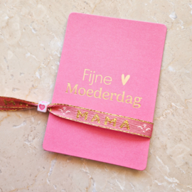 Minikaartje moederdag & armband naar keuze