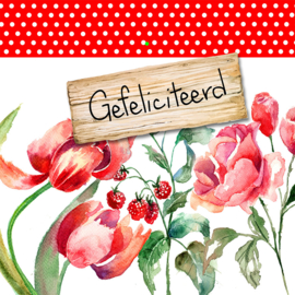 Bloemenkaartje Lovely Day | dubbel | 7x7 | 15 stuks | Vak 132