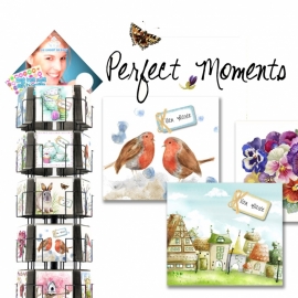 Perfect Moments 15x15 cm complete serie inclusief display in bruikleen, topkaart en backcards