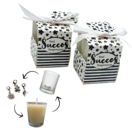 Wenskaarsjes met Bedeltje serie D Black & White | 2 stuks