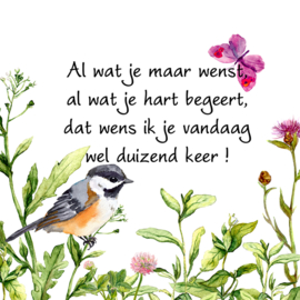 Bloemenkaartje Lovely Day | dubbel | 7x7 | 15 stuks | Vak 127