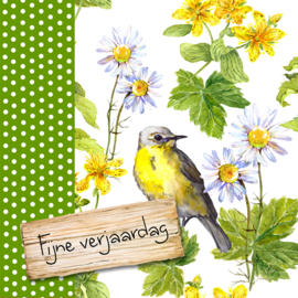 Bloemenkaartje Lovely Day | dubbel | 7x7 | 15 stuks | Vak 122