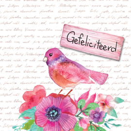 Bloemenkaartje Lovely Day | dubbel | 7x7 | 15 stuks | Vak 136