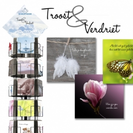 Troost & Verdriet 15x15 cm complete serie inclusief display in bruikleen, topkaart en backcards