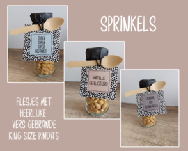 Hele serie flesje nootjes Sprinkels 8 verschillende