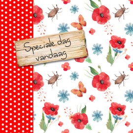 Bloemenkaartje Lovely Day | dubbel | 7x7 | 15 stuks | Vak 129