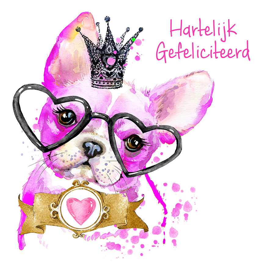 Bloemenkaartje House of Humor 7x7 dubbel vak 106