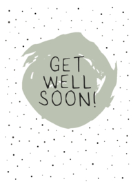 F143 kaartje 7.5 x 10.5 cm  Get well soon  v.e 20 stuks