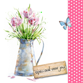 Bloemenkaartje Lovely Day | dubbel | 7x7 | 15 stuks | Vak 104