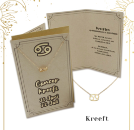 Horoscoopkaart met ketting | Kreeft | 6 stuks