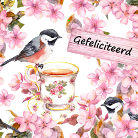 Bloemenkaartje Lovely Day | dubbel | 7x7 | 15 stuks | Vak 101