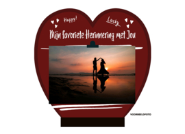 Fotolijstje hartvorm | Mijn favoriete Herinnering met Jou | 8 x 3 stuks