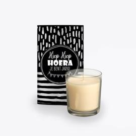 Geurkaars cadeauset | Hiep hiep hoera | 6 stuks