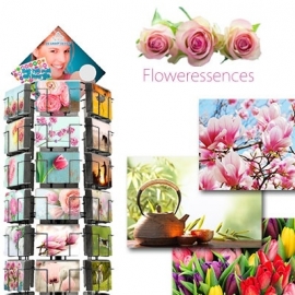 Floweressences 17x11cm complete serie inclusief display in bruikleen, topkaart en backcards